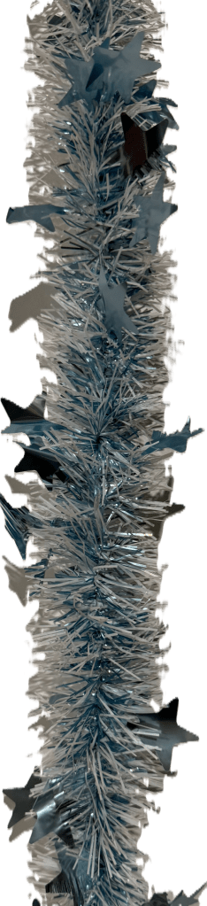 Pale Blue with Stars 7cm 2m Tinsel