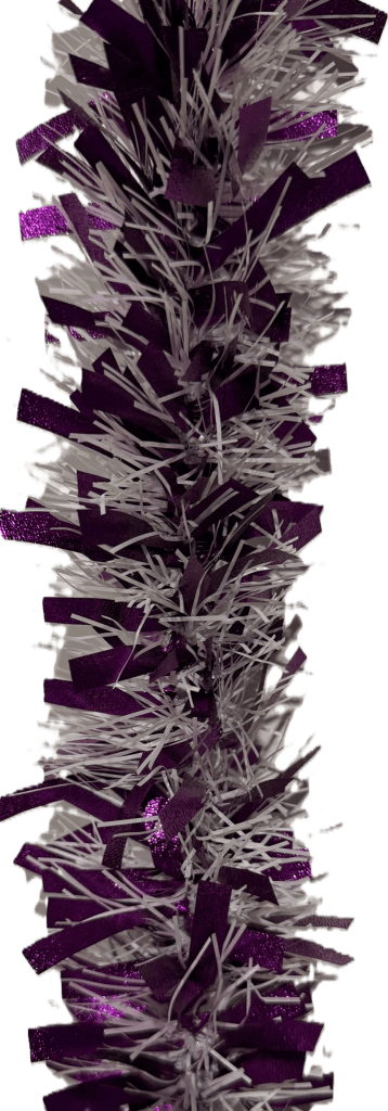 Purple with White 9cm 2m Tinsel
