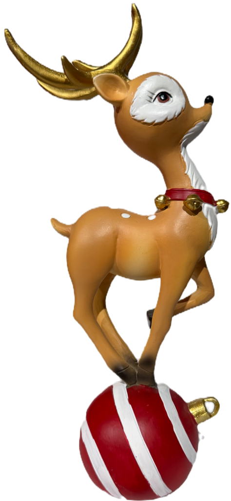 26cm Sika Deer Standing on Red Bauble