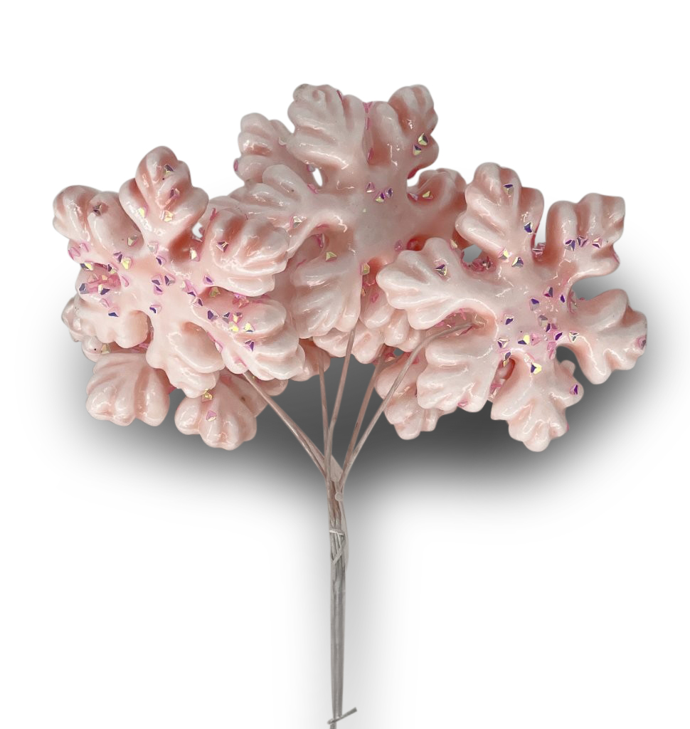 Candy Snowflake x6 Pink H18cm