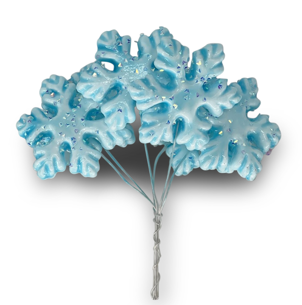 Candy Snowflake x6 Light Blue H18cm