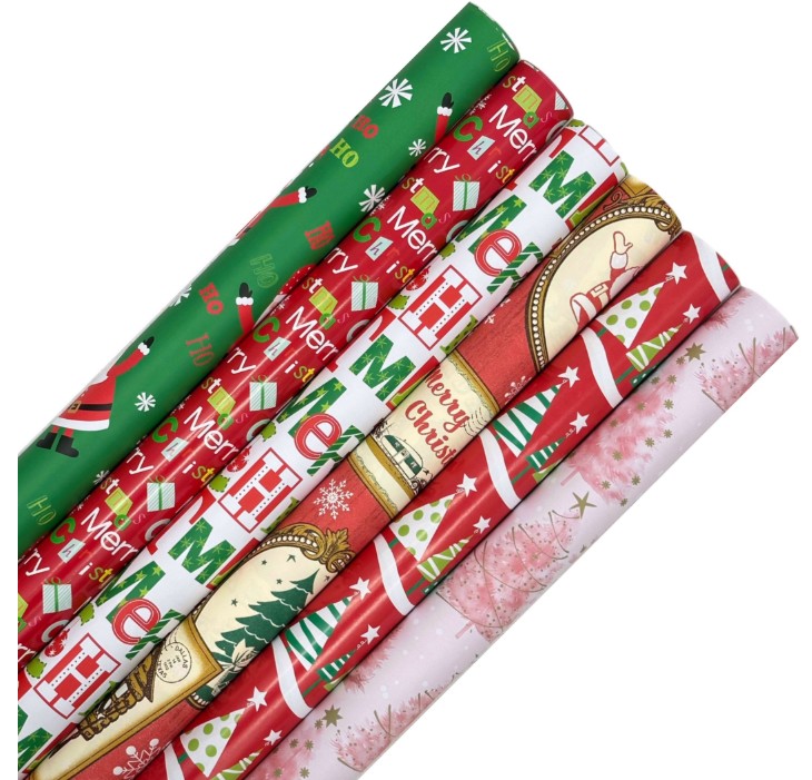 Christmas Wrap Traditional Assorted 70cm x 5m