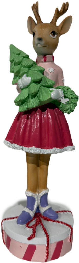 24.5cm Resin Christmas Candyland Girl Deer