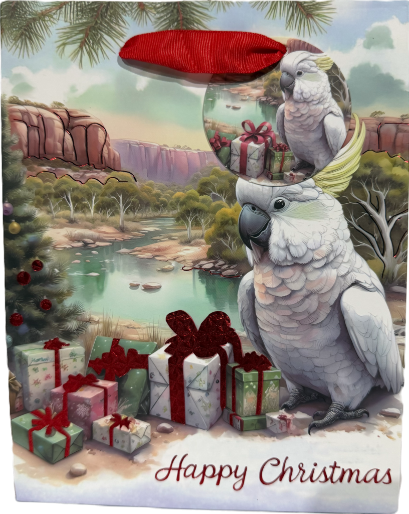 Medium Galah Aussie Outback Christmas Gift Bag