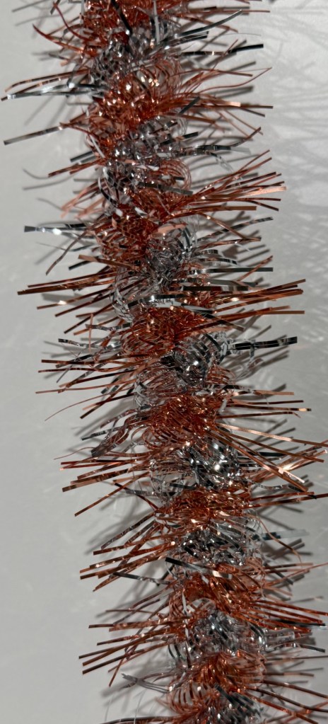 Orange and Silver Spiral 9cm 2m Tinsel