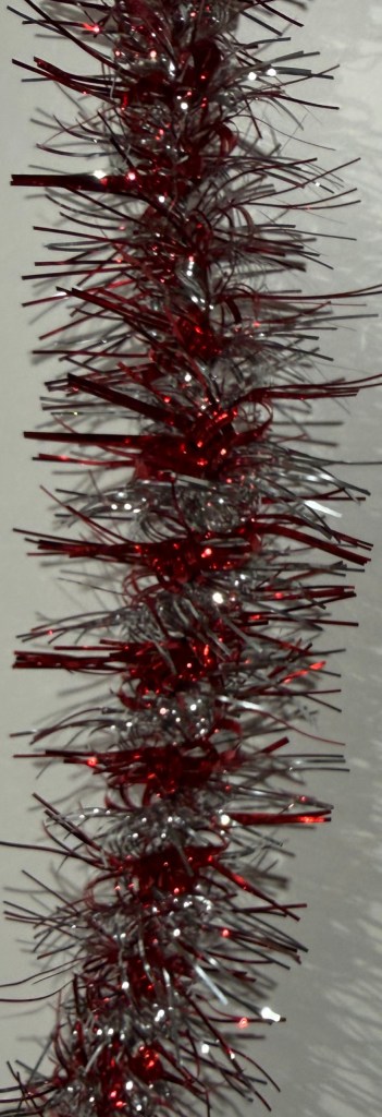 Red and Silver Spiral 9cm 2m Tinsel