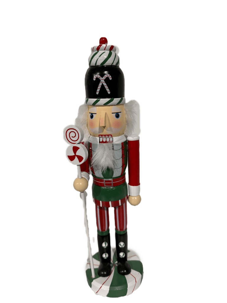 38cm Wooden Nutcracker with Candy on Hat