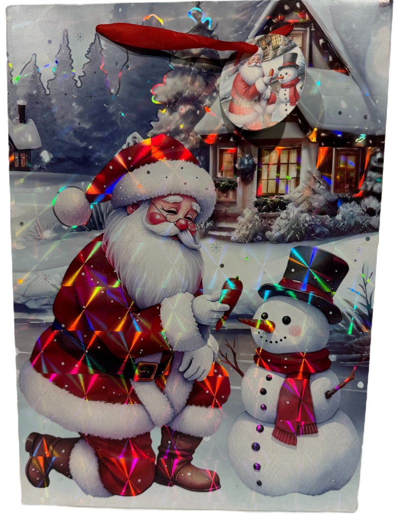 X-Large Santa with Snowman Winter Magic Christmas Gift Bag