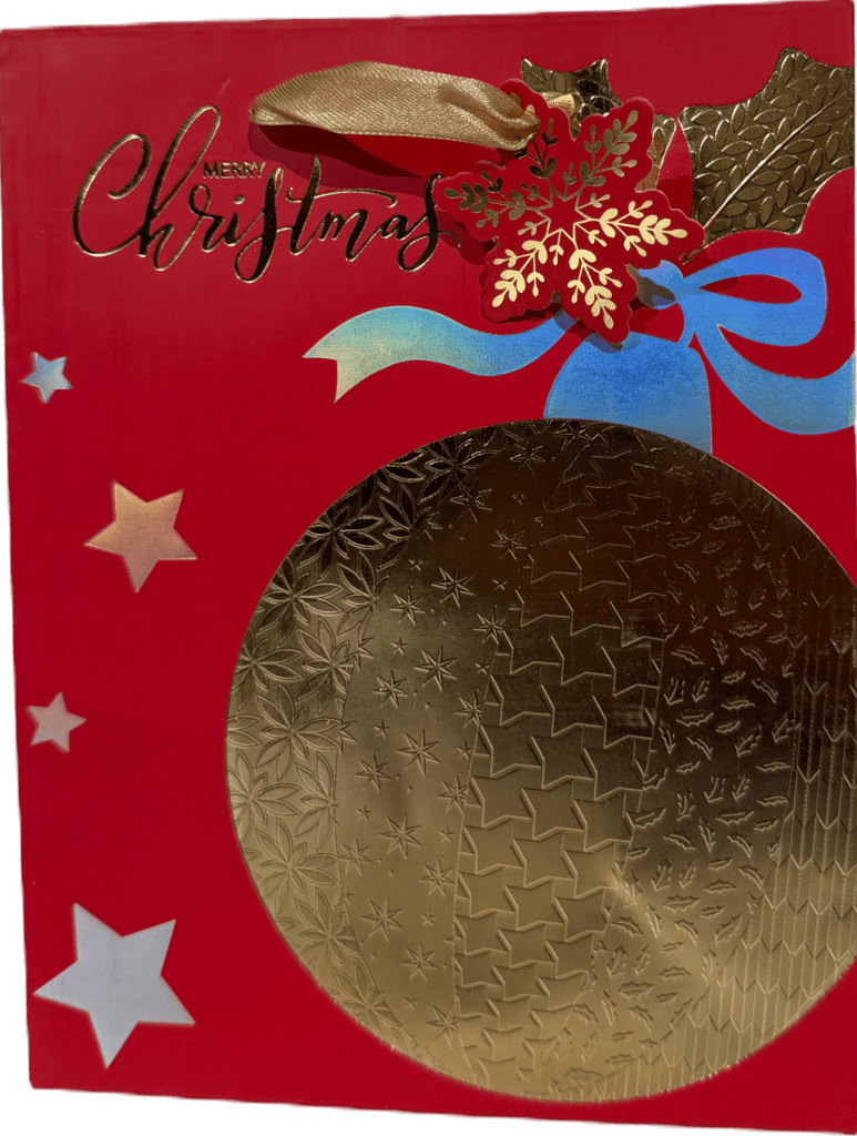 Medium Merry Christmas Bauble Classic Elegance Christmas Gift Bag