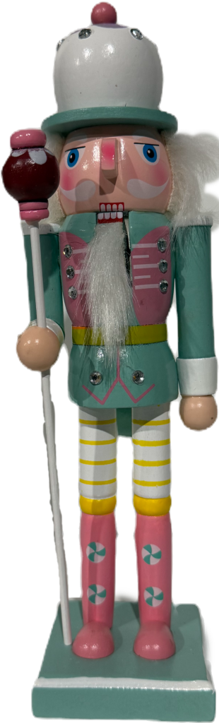 25cm Mint Suit Pink Boots Candy Wooden Nutcracker