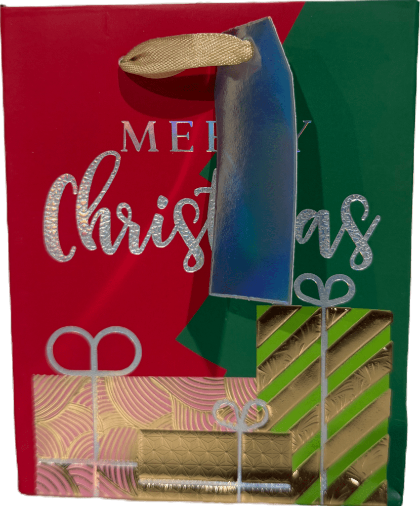 Small Merry Christmas Presents Classic Elegance Christmas Gift Bag