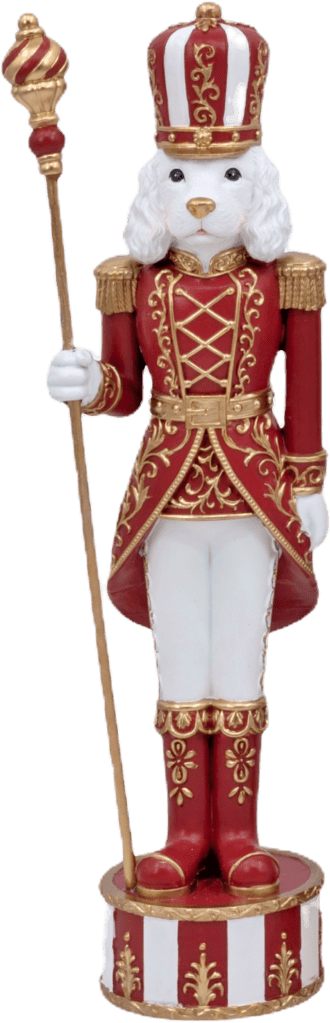 40cm Christmas Poodle Nutcracker Round Base