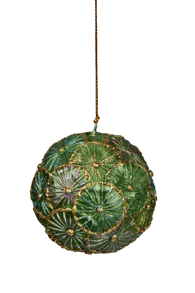 6.5cm Green Resin Hand Scultped Bauble